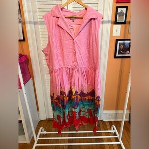 'Matilda' Pink Tokyo Sunset Shirt Dress